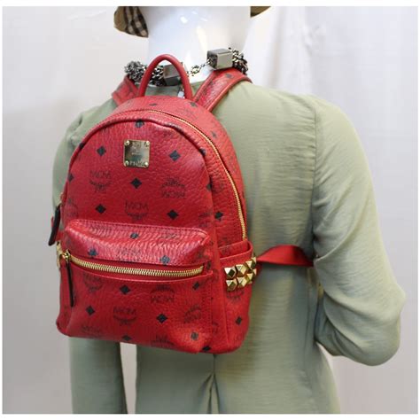 fake red mcm bag|mcm backpack red.